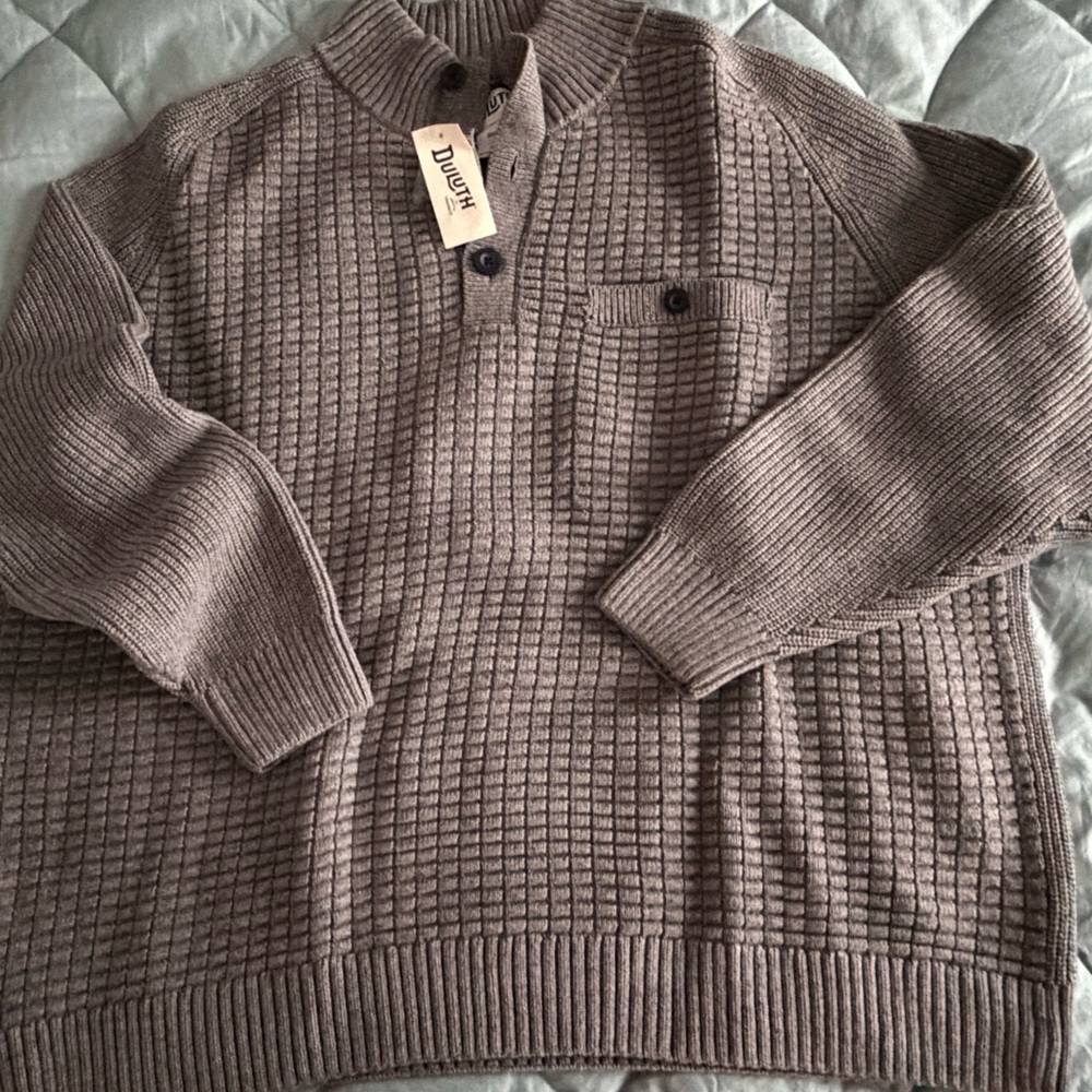 Duluth Trading Co Men's Tan V-Neck Sweater - Picture 3 of 5
